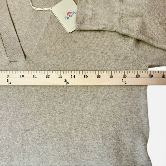 Faherty Jackson Hudson Sweater Midi Dress Oatmeal Heather Beige Size Large NWT - Picture 8 of 12